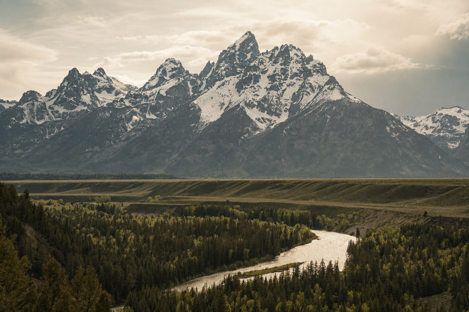 Casal sentado em uma cerca de madeira diante das montanhas Grand Teton